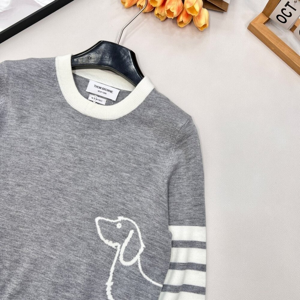 THOM BROWNE Knitted Wool Pullover Sweater - Picture 8 of 10